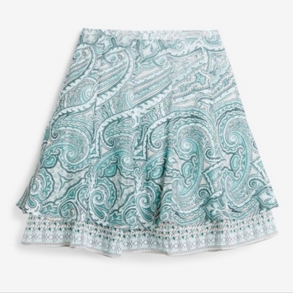 White House Black Market flirty teal skirt
